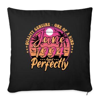 June 1994 anniversary 1994 Retro 1994 June - Sofa pillowcase 17,3'' x 17,3'' (45 x 45 cm) - black - Front