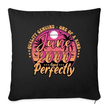June 2000 anniversary 2000 Retro 2000 June - Sofa pillowcase 17,3'' x 17,3'' (45 x 45 cm) - black - Front