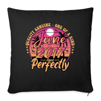 Juni 2017 Jubiläum 2017 Retro 2017 Juni - Sofakissenbezug 45 x 45 cm - Schwarz - Vorne