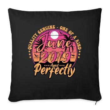June 2019 anniversary 2019 Retro 2019 June - Sofa pillowcase 17,3'' x 17,3'' (45 x 45 cm) - black - Front