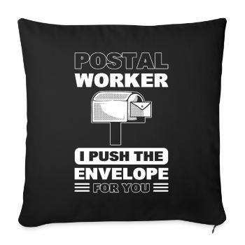 Funny Postal Worker Postman - Sofa pillowcase 17,3'' x 17,3'' (45 x 45 cm) - black - Front