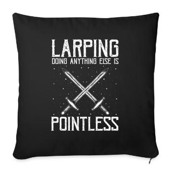 Citation de jeu de rôle fantastique pour le combat à l’épée - Housse de coussin décorative 45 x 45 cm - noir - Devant