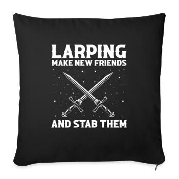 Combat à l’épée pour les RPG et GN - Housse de coussin décorative 45 x 45 cm - noir - Devant
