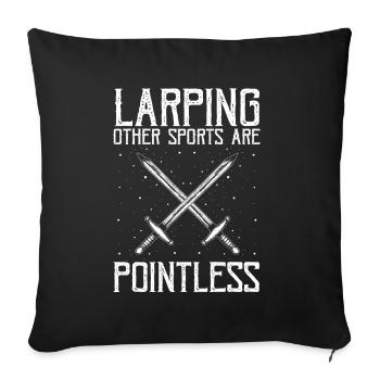 Citation Larper pour les jeux de rôle GN et fantastiques - Housse de coussin décorative 45 x 45 cm - noir - Devant