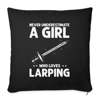 Larping Quote for Roleplaying and Larper - Sofa pillowcase 17,3'' x 17,3'' (45 x 45 cm) - black - Front