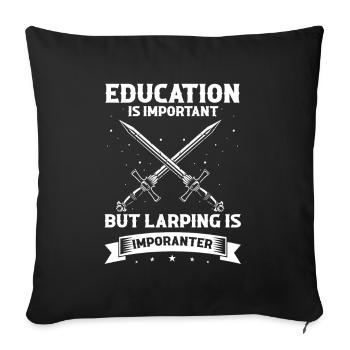 Citation de jeu de rôle fantastique pour le combat à l’épée - Housse de coussin décorative 45 x 45 cm - noir - Devant