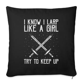Citation de jeu de rôle fantastique pour le combat à l’épée - Housse de coussin décorative 45 x 45 cm - noir - Devant