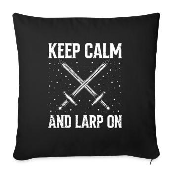 Larping pour les jeux de rôle fantastiques et les combats à l’épée - Housse de coussin décorative 45 x 45 cm - noir - Devant