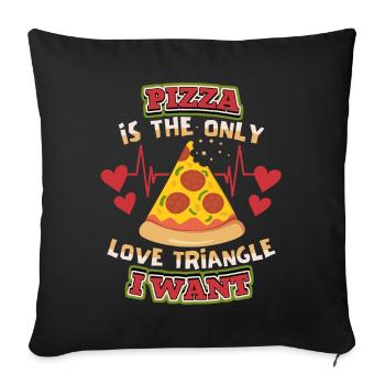 Funny pizza Valentine's Day, in love, pizza saying - Sofa pillowcase 17,3'' x 17,3'' (45 x 45 cm) - black - Front
