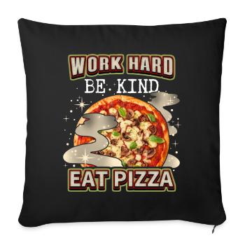 Funny pizza saying with Italian pizza - Sofa pillowcase 17,3'' x 17,3'' (45 x 45 cm) - black - Front