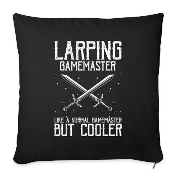 Schwertkampf für Live-Action-Rollenspiele und Larp - Sofakissenbezug 45 x 45 cm - Schwarz - Vorne