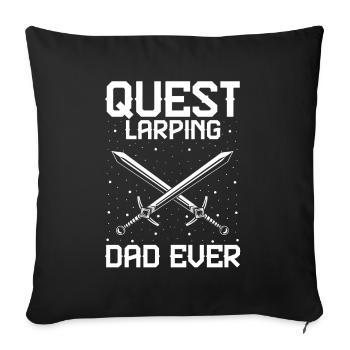 Citation de jeu de rôle pour Larper et Larp - Housse de coussin décorative 45 x 45 cm - noir - Devant