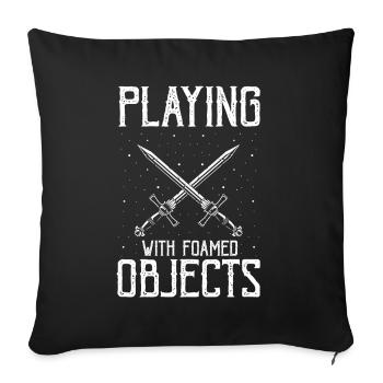 Jeu de rôle en direct pour PNJ et jeu de rôle RPG - Housse de coussin décorative 45 x 45 cm - noir - Devant
