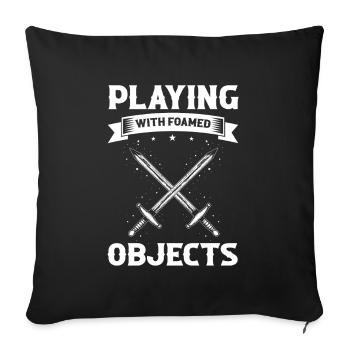 Larping Quote for Roleplaying and Larper - Sofa pillowcase 17,3'' x 17,3'' (45 x 45 cm) - black - Front