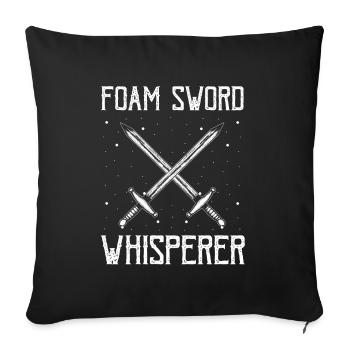 Citation de jeu de rôle fantastique pour le combat à l’épée - Housse de coussin décorative 45 x 45 cm - noir - Devant