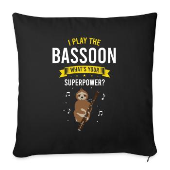 Orchestra and woodwind instrument - Sofa pillowcase 17,3'' x 17,3'' (45 x 45 cm) - black - Front