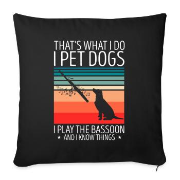 Bassoon Wind Instrument Design for Bassoonist - Sofa pillowcase 17,3'' x 17,3'' (45 x 45 cm) - black - Front