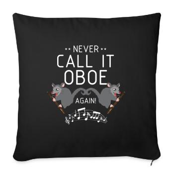 Bassoonist design for woodwind orchestra - Sofa pillowcase 17,3'' x 17,3'' (45 x 45 cm) - black - Front