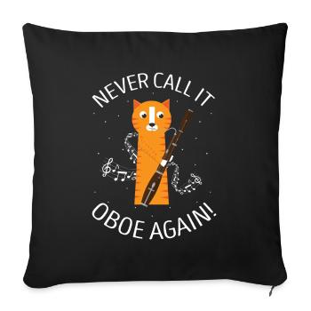 Orchestra and woodwind instrument - Sofa pillowcase 17,3'' x 17,3'' (45 x 45 cm) - black - Front