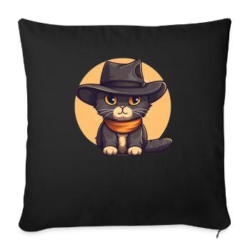 Meowdy Howdy Katze Cowboyhut süße Katzen - Sofakissenbezug 45 x 45 cm - Schwarz - Vorne