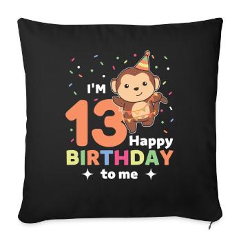 Singe pour les enfants de treize ans - Housse de coussin décorative 45 x 45 cm - noir - Devant