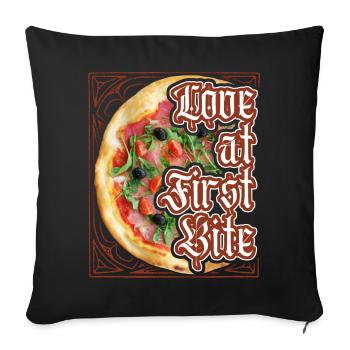 Pizza-Pasta, Spruch mit Pizza, cuisine italienne - Housse de coussin décorative 45 x 45 cm - noir - Devant