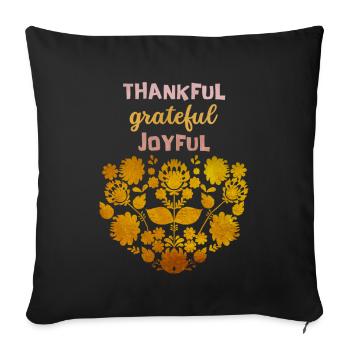 Vintage Thanksgiving Day, Thanksgiving Dicton - Housse de coussin décorative 45 x 45 cm - noir - Devant