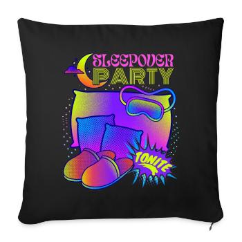 Pyjama, Nuitée, Soirée de sommeil - Housse de coussin décorative 45 x 45 cm - noir - Devant