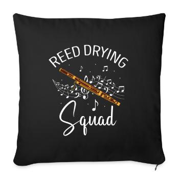 Woodwind instrument and bassoon wind instrument - Sofa pillowcase 17,3'' x 17,3'' (45 x 45 cm) - black - Front