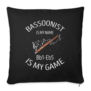 Fagott Orchesta Design für Fagottisten - Sofakissenbezug 45 x 45 cm - Schwarz - Vorne