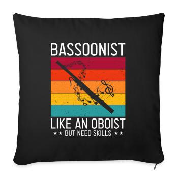 Bassoon Wind Instrument Design for Bassoonist - Sofa pillowcase 17,3'' x 17,3'' (45 x 45 cm) - black - Front