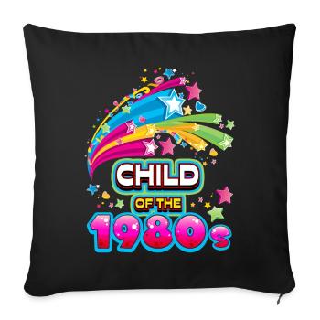 Années 1980, 1980, années 80 Rétro Birthday Dicton - Housse de coussin décorative 45 x 45 cm - noir - Devant