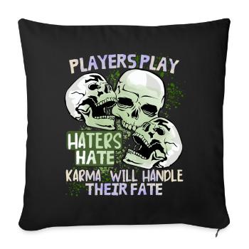 Comic Skull Skull drôle de destin disant - Housse de coussin décorative 45 x 45 cm - noir - Devant