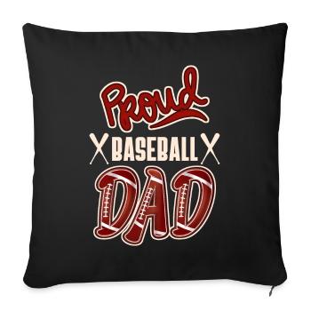 Proud Baseball-Dad, American Baseball Design - Sofa pillowcase 17,3'' x 17,3'' (45 x 45 cm) - black - Front