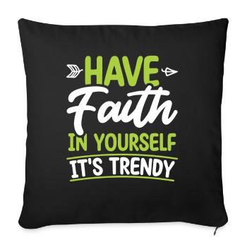 Believe in yourself God worshippers Believe Jesus - Sofa pillowcase 17,3'' x 17,3'' (45 x 45 cm) - black - Front