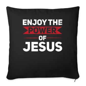 Profitez de la puissance de Jésus Croyez Dieu - Housse de coussin décorative 45 x 45 cm - noir - Devant