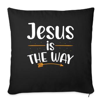 Jesus is the way Christian faith in God - Sofa pillowcase 17,3'' x 17,3'' (45 x 45 cm) - black - Front