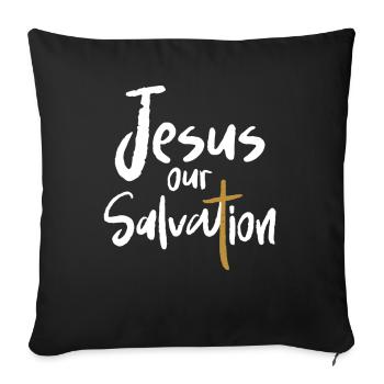 Jesus Our Redemption Cross Christian Faith - Sofa pillowcase 17,3'' x 17,3'' (45 x 45 cm) - black - Front