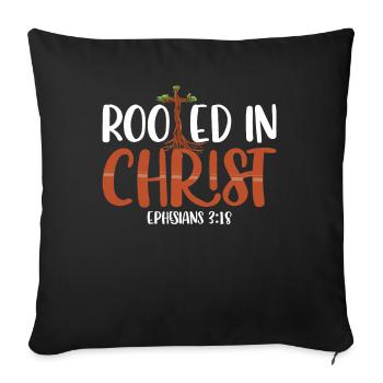 Enraciné dans le Christ des chrétiens d’Éphèse - Housse de coussin décorative 45 x 45 cm - noir - Devant