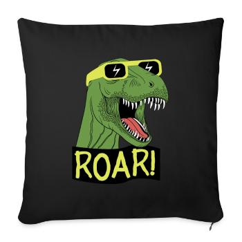 J’adore les dinosaures - ROAR! T-Rex animé - Housse de coussin décorative 45 x 45 cm - noir - Devant