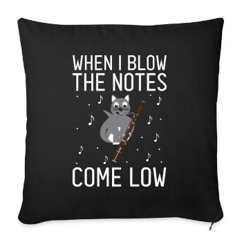 Basson pour basson anches et bassoniste - Housse de coussin décorative 45 x 45 cm - noir - Devant