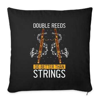 Bassoonist design for woodwind orchestra - Sofa pillowcase 17,3'' x 17,3'' (45 x 45 cm) - black - Front
