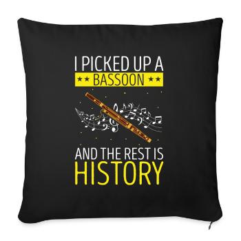Bassoonist design for woodwind orchestra - Sofa pillowcase 17,3'' x 17,3'' (45 x 45 cm) - black - Front