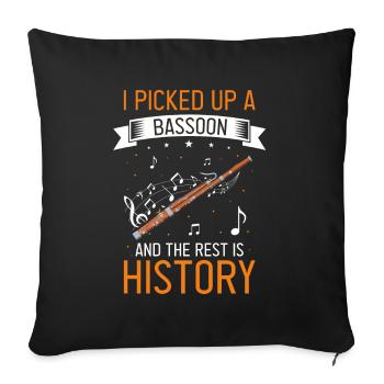Woodwind instrument and bassoon wind instrument - Sofa pillowcase 17,3'' x 17,3'' (45 x 45 cm) - black - Front