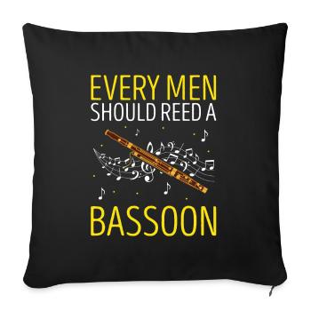 Orchestra and woodwind instrument - Sofa pillowcase 17,3'' x 17,3'' (45 x 45 cm) - black - Front