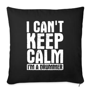 Schlagzeug Spieler Drummer - Sofakissenbezug 45 x 45 cm - Schwarz - Vorne