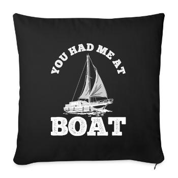 Segelboot Kapitän Spruch Zum Segeln - Sofakissenbezug 45 x 45 cm - Schwarz - Vorne