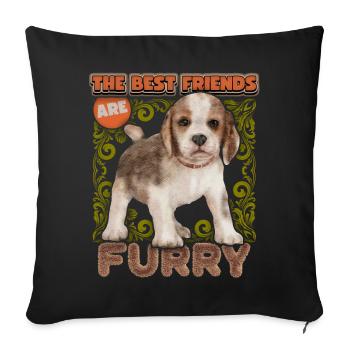 Beagle puppy, beagle dog, dog, vintage watercolor - Sofa pillowcase 17,3'' x 17,3'' (45 x 45 cm) - black - Front