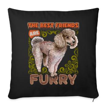 Poodle, King Poodle vintage illustration dog - Sofa pillowcase 17,3'' x 17,3'' (45 x 45 cm) - black - Front