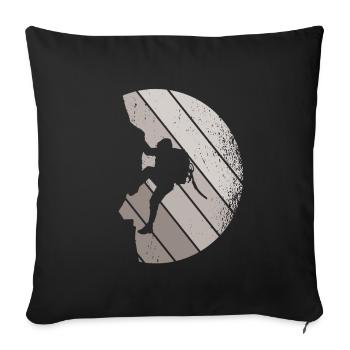 Klettern Bouldern - Sofakissenbezug 45 x 45 cm - Schwarz - Vorne